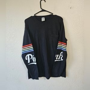 Vs pink medium black long sleeve top